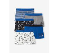 Pack of 5 Stretch Boxers for Boys, "Space" royal blue