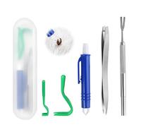 Pack of 5 Tick Tweezers for Dogs, Effective Tick Remover Kit, Stainless Steel Tick Tweezers with 2 Tick Hooks, 2 Tick Tweezers Metal, 1 Professional Tick Tweezers and Case for Dogs, Cats, Pets and