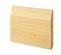 Pack of 5 (Total 5 Units) - Dual Purpose Chamfered & Bullnose Natural Pine Skirting- 19mm x 119mm - 4200mm Length