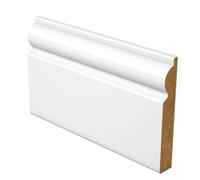 PACK OF 5 (Total 5 Units) - Torus Fully Finished Satin White Skirting - 18mm x 144mm - 4200mm Length