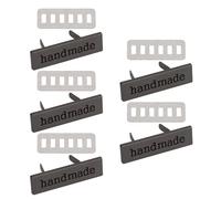 Pack of 5 Trimming Shop Handmade Metal Labels, Engraved Crochet Tags, Rectangle Alloy Handmade Craft Tags, DIY Sewing Labels for Bags, Clothing, Leathercraft, Jewellery and Gifts, Gunmetal