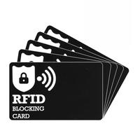 Pack of 5 Ultra Thin RFID Blocking Cards, Credit Card Protection, Theft Blocking for Wallets, RFID Security Cards for Men and Women, Black