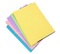 [Pack of 5] Visual Memory Aid A4 Assorted Colour 100 Page Paper Notepad Refill Lined Memo Writing Pads