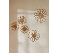 Pack of 5 Wall Flowers in Rattan