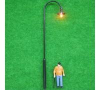 Pack of 5 Warm White LED Street Lights for O Scale Model Railroads, Resistor Required