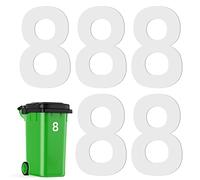 Pack of 5 Wheelie Bin Numbers for Bins Silver Wheelie Bin Stickers 3 Inch Dustbin Number Stickers Self Adhesive Waterproof Vinyl Stickers for Out door Wheelie Bins,Dustbins,Garbage bins (8)