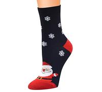 Pack Of 5 Women Casual Socks Christmas Print Holiday Design Stocking Filler Girls Cotton Thermal Warm Knitting Ladies Carpet Xmas Cozy Socks Fantastic Gift Idea