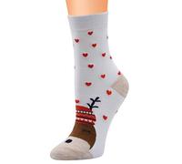 Pack Of 5 Women Casual Socks Christmas Print Holiday Design Stocking Filler Girls Cotton Thermal Warm Knitting Ladies Carpet Xmas Cozy Socks Fantastic Gift Idea