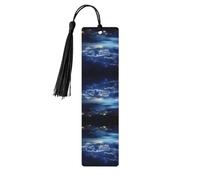Pack of 5 Wooden Bookmarks with Tassels Planet Galaxy
