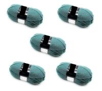 Pack of 5 x 100g Balls Dark Green Double Knitting Wool - Juniper