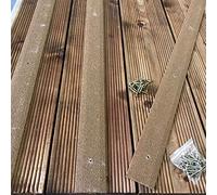 Pack of 5 x 1200mm GRP Decking Strips - Brown | Anti-Slip Strips for Timber Decking, Ramps, and Stair Safety