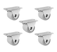 Pack of 5 x Heavy Duty Rubber Furniture Castor Wheels 33mm - Durable Furniture Caster Wheels - Perfect for Cabinets, Shelves, Tables - Easy Install, Carpet-Friendly, Enhance Mobility & Stability