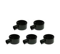 PACK OF 5 x Univolt Conduit Black PVC Junction Box Trough Box 1 Way 20 mm IP40