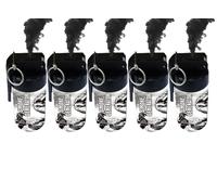 Pack of 5 XXL 1 Minute Smoke Grenades - Black - Trigger with Pin - Duration 60 Seconds - Colour Fumigene to Hold in Hand - F1 Category - zenda club (Black)