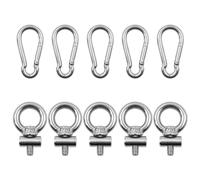 Pack of 5 ZONADAH M4 304 Stainless Steel Lifting Eye Bolts Slides Rail Track Lifting Ring Eye Screws Rv Awning Tent Pergola Male Threaded Nut Ring Shape