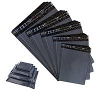 Pack of 50-13 x 19 Inch | Grey Plastic Mailing Bags | Mixed Sizes Small Medium Large | Self Seal Poly Postal Eco Compostable Bag