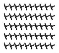 Pack of 50 4mm Barbed Pipe Connectors for Irrigation Systems Suitable for Garden, Hanging Baskets, and Rainwater Management (4mm tee)