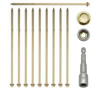 Pack of 50-6.5mm x 200mm 8" Genuine TIMBERFIX® Plus Structural DECKING Railway Sleeper HEX Head Screw - Free HEX Driver BIT