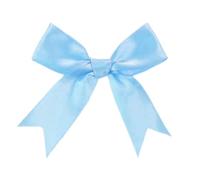 Pack of 50 8.5 x 8.5 cm Satin Ribbon Bows, Satin Ribbon Decorative Bows Ready Bows Gift Bows for DIY Crafts Wedding Christmas Valentine's Day Decoration Card Making Embellishments, Light Blue