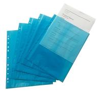 Pack of 50 A4 Blue Clear Punched Pockets by Janrax