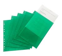 Pack of 50 A4 Green Clear Punched Pockets by Janrax