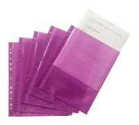 Pack of 50 A4 Purple Clear Punched Pockets by Janrax