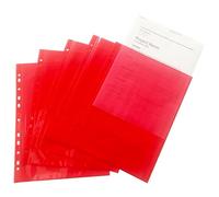 Pack of 50 A4 Red Clear Punched Pockets by Janrax