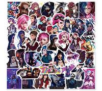 Pack of 50 Arcane Stickers for Kids Teenagers Adults Vinyl Waterproof LOL Anime Jinx and Vi Stickers for Water Bottles Cups Laptop Car Phone Case Skateboard Bedroom Wall