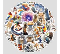 Pack of 50 Australia Animal Stickers for Laptop, Bicycle, Suitcase, Car, Phone, Motorcycle, Fridge, Aesthetic Cute Kangaroo Vinyl Stickers, Children Adults Gift, Cartoon Hedgehog Graffiti Stickers