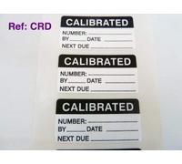 Pack of 50 Calibrated Labels, Tamper Evident Labels, 40x20mm Rectangle, Black on White, Stickers Break up on Attempted Removal