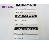 Pack of 50 Calibrated Labels, Tamper Evident Labels, 40x20mm Rectangle, Black on White, Stickers Break up on Attempted Removal