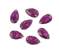 Pack of 50 Crystals (17 x 28mm, Amethyst Purple Teardrop), EIMASS® Sew or Glue on Resin Crystals, Flat Back Gems for Costume,