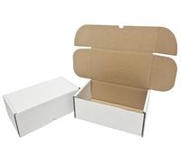 Pack of 50 Die Cut Postal Mailing Cardboard Boxes White (250 x 150 x 100mm)