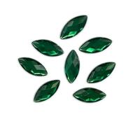 Pack of 50 - EIMASS Acrylic Navette Horse Eye Shape Crystals - Horse Eye Shape Rhinestones Gems (Emerald 9x20mm)