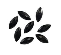 Pack of 50 - EIMASS Acrylic Navette Horse Eye Shape Crystals - Horse Eye Shape Rhinestones Gems (Jet Black 9x20mm)