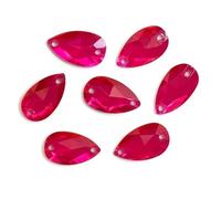 Pack of 50 EIMASS Resin Teardrop Shape Crystals for Embellishment - Pear Shape Loose Cut Gem - Sew or Glue On Crystals - Perfect for Costumes (Hot Pink 17x28mm)