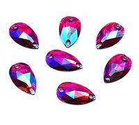 Pack of 50 EIMASS Resin Teardrop Shape Crystals for Embellishment - Pear Shape Loose Cut Gem - Sew or Glue On Crystals - Perfect for Costumes (Rose AB 17x28mm)