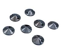 Pack of 50 EMASS Resin Round Rivoli Shape Crystals - Sew Or Glue On Rhinestones - Craft Embellishment - Perfect Gems for Costumes Leotards Clothing Bags Shoes.. (Hematite 14mm)