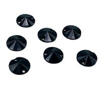 Pack of 50 EMASS Resin Round Rivoli Shape Crystals - Sew Or Glue On Rhinestones - Craft Embellishment - Perfect Gems for Costumes Leotards Clothing Bags Shoes.. (Jet Black 18mm)