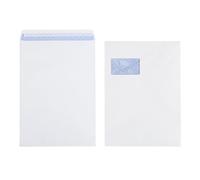 Pack of 50 Envelopes C4 A4 White with Window Self-Adhesive with Peel and Seal Strips Ciffer Structure Inner Print 120 g/m Format 229 x 324 mm Envelope Mailing Envelope Envelope Business