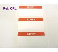 Pack of 50, Expiry Labels, Tamper Evident Labels, 40x20mm Rectangle, Red on White, Stickers Break up on Attempted Removal