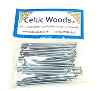 Pack of 50 Flat Head Masonry Nails - 2.5mm x 50mm Rust Resistant Silver Zinc Finish