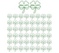Pack of 50 Four Leaf Clover Paper Clips, Small Decorative Paper Clips, Small Metal Clips for Decorative Postcards, Photos, School, Office, Classroom, Bookmark, Notes