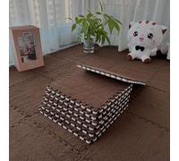 Pack of 50 Interlocking Plush Foam Mat, 30 x 30 cm Living Room Bedroom Carpet Tiles, Interlocking Foam Floor Tiles for Spielz (Coffee Brown, 50 Pieces)