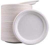Pack of 50, Large Premium Quality Strong Plates, Super Rigid Bagasse Plates Biodegradable & Compostable ECO Friendly Dinner Party Plates 9 inch Perfect for Everyday USE Party Picnic BBQ