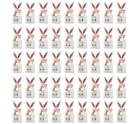 Pack of 50 Lovely Rabbits Ears Paper Boxes with Ribbon Unique Candy Case for Easters Goodie Bags and Spring Party Treats Ribbon Gift Boxes