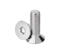 Pack of 50 M4 x 40 mm countersunk head screws made of V2A stainless steel, fully threaded with hexagon socket in accordance with DIN 7991 / ISO 10642, corrosion-resistant and form-fitting (silver)