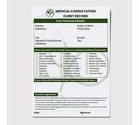 Pack of 50 Medical Client Cards A5 Portrait Client Record Card (148 x 210 mm) Client Record Cards for Mobile Therapists & Salons Papa Prints®