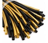 Pack of 50 Metallic Gold and Black Long Plain Combo Balloons Professional 260Q Latex Modelling Kit for Twisting, Animal Sculpting, Elegant Birthday Party Decorations, Premium Artist Supplies Set
