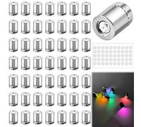 Pack of 50 Mini LED Lights for Dollhouse, Mini Lights for Crafts, LED Mini Lights, Mini Colourful Lights, Silver Plastic Battery Lnclusive Mini Electric Lights for Toy Building Blocks, Showcases
